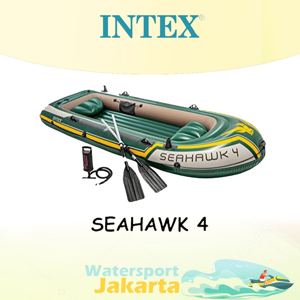 Perahu Karet Perahu Mancing Merk INTEX Seahawk 4 Kapasitas 4 Orang