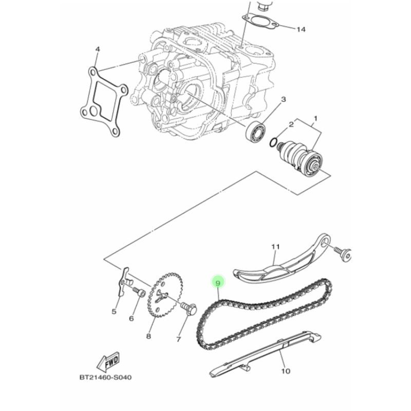 RANTAI KETENG KAMPRAT TIMING MIO M3 S SOUL GT 125 ASLI ORI YAMAHA 94568 J7092