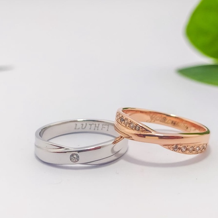 CINCIN COUPLE EMAS PERAK - GRATIS UKIR NAMA