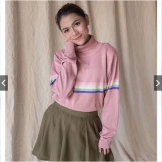 TURTLENECK RAINBOW Sweater rajut  Baju  wanita Baju  