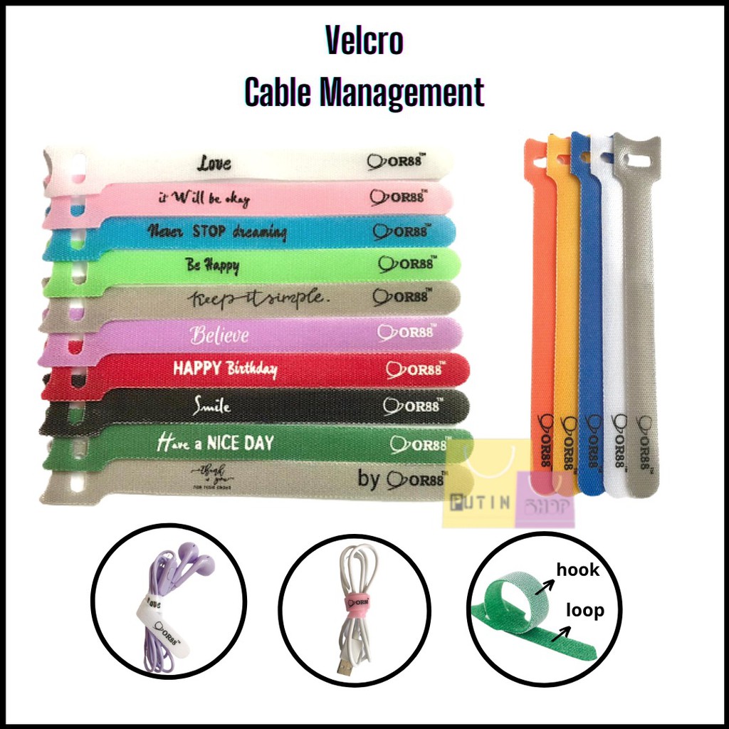 (P) Velcro cable / Cable Strap / Pengikat Kabel ties nylon OR88