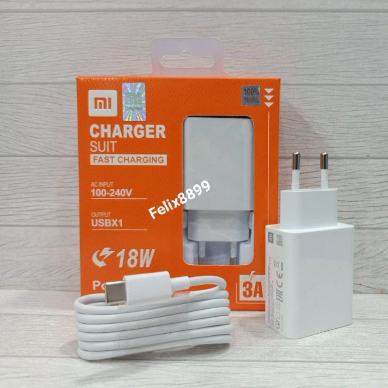 Charger Xiaomi Redmi 10 Prime Redmi 10 5G Redmi 10C Original 100% 18W Fast Charging USB Type C