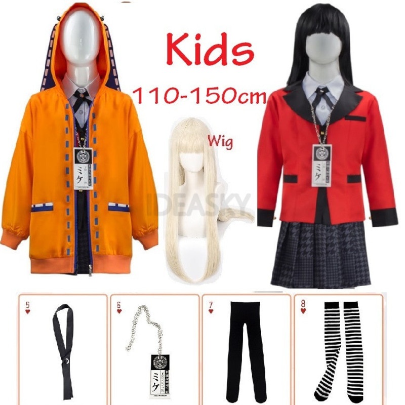 PREORDER Anak Perempuan JP Anime Kakegurui Cosplay Kostum Halloween Jabami Yumeko Cosplay Kostum Iga