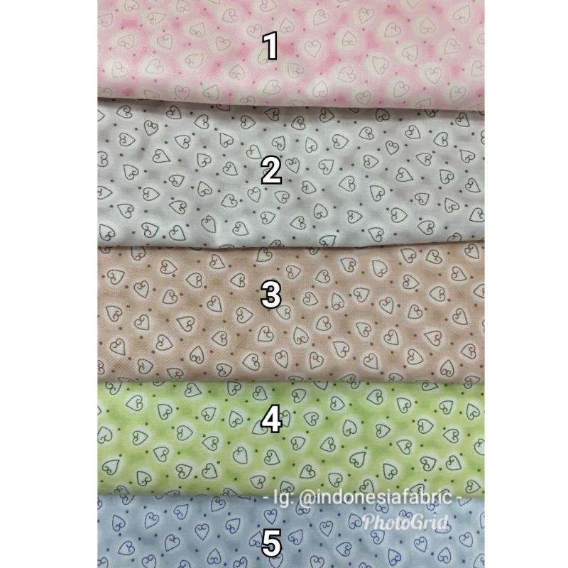 Kain Bahan Meteran Katun Jepang Tokai Senko motif Pastel Love