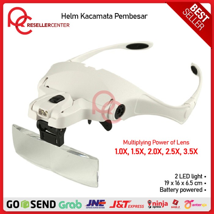 

Helm Kacamata Pembesar Reparasi Jam 5x Magnifier 2 LED / Kaca Pembesar