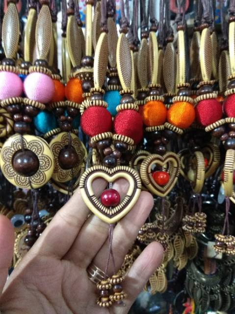 KALUNG ETNIK LOVE DAN BUNGA WARNA WARNI - AKSESORIS FASHION OOTD MURAH