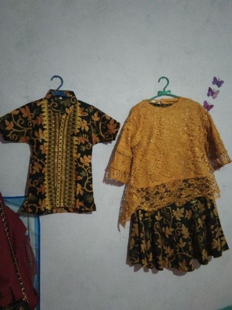 Setelan Atasan Kebaya Modern Anak Angelia02 Dan Rok Duyung Batik Anak, Tannisa Collection
