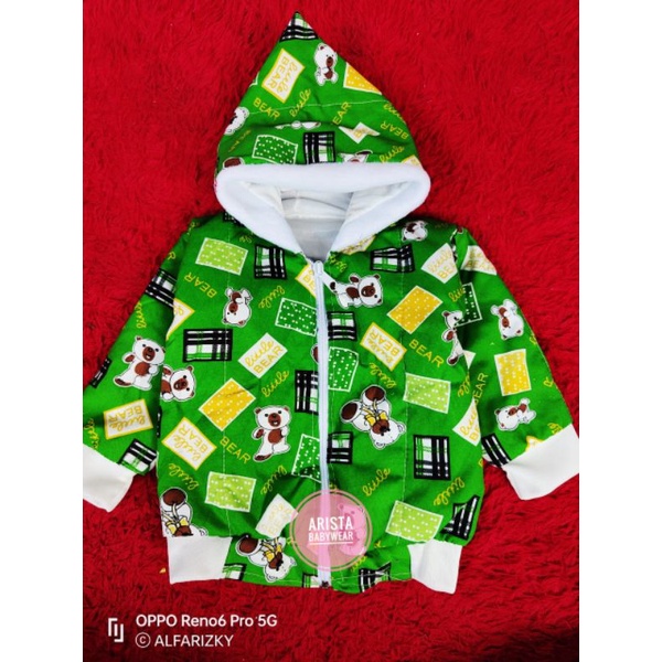 JAKET BAYI TEBAL, MOTIF BEAR, WARNA CERAH-4