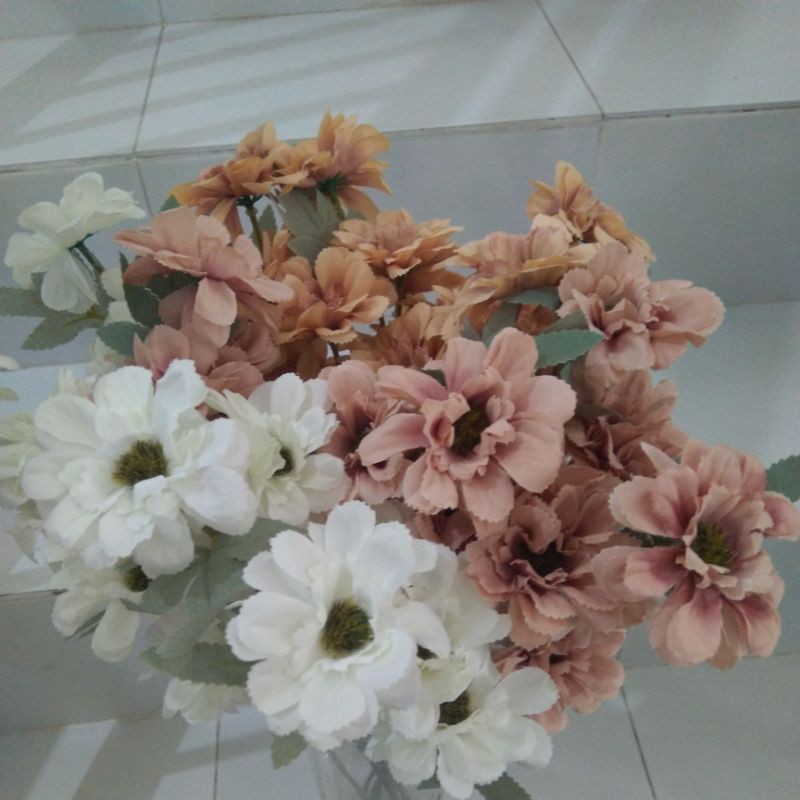 Bunga Aster Artificial bunga palsu bunga plastik bunga kecil-2