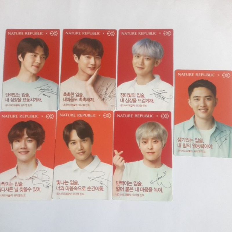 PHOTOCARD PC EXO X NATURE REPUBLIC LIP TINT sehun suho chanyeol baekhyun kai xiumin d.o