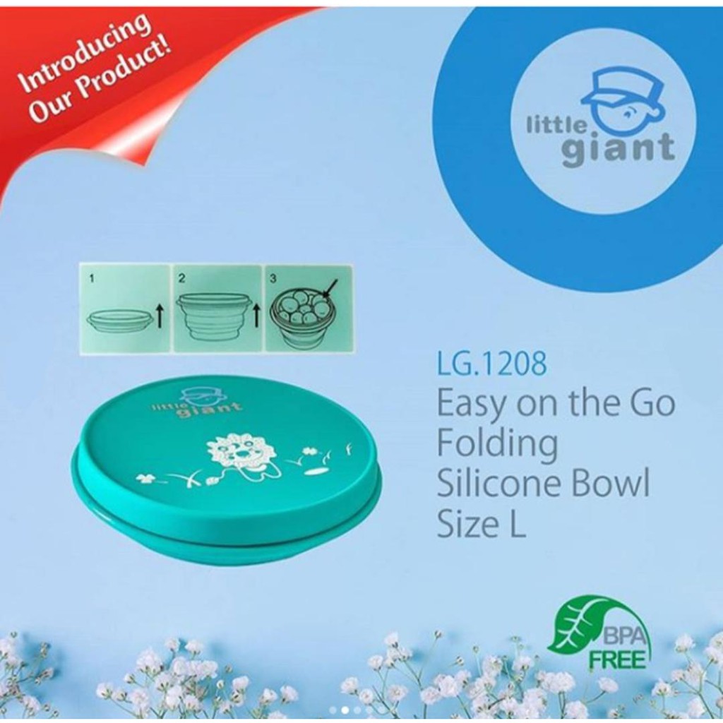 Little Giant LG 1208 Easy on the Go Folding Silicone Bowl Size L  Mangkok Makan Bayi