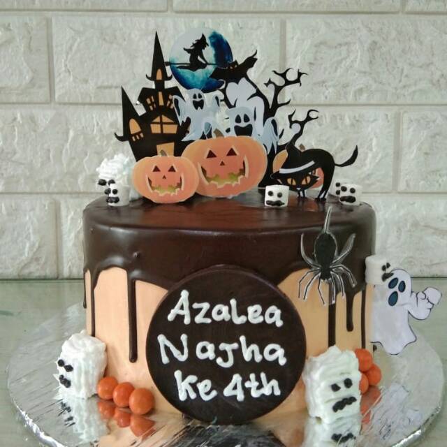 Halloween tart custom kue  ulang  tahun  birthday cake 