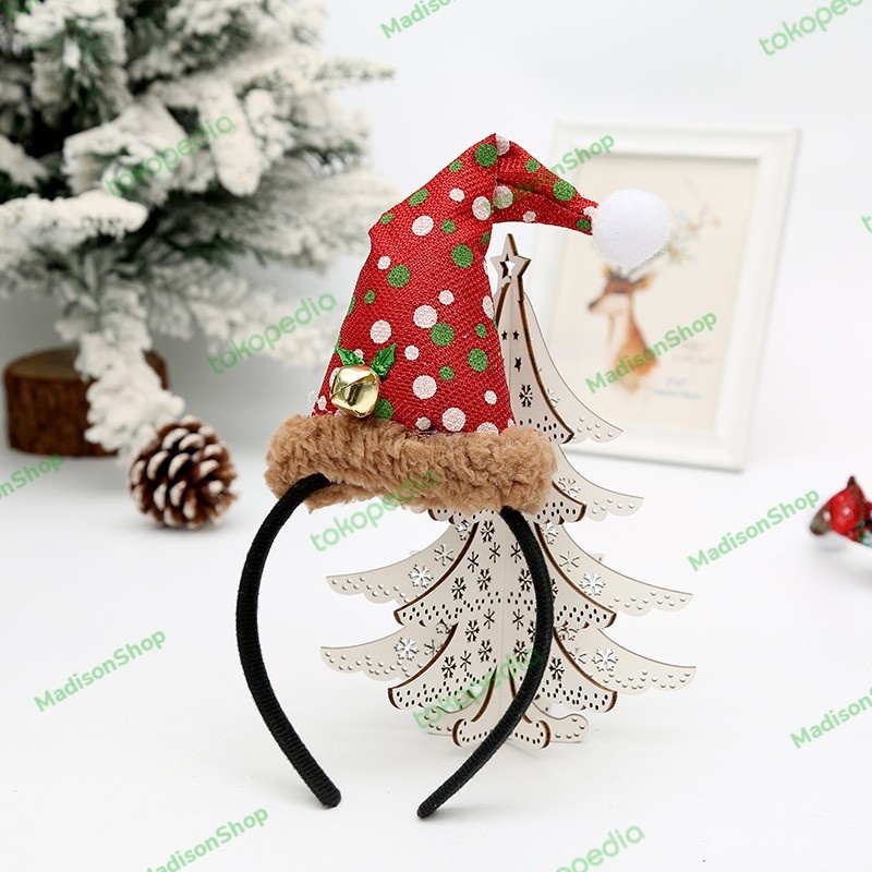 Bando Natal Topi Santa Murah Aksesories Rambut Cosplay Pesta Natal