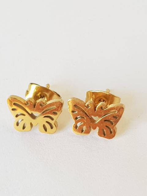 Anting tusuk titanium / anting kupu-kupu / anting tusuk import / titanium stell import antikarat