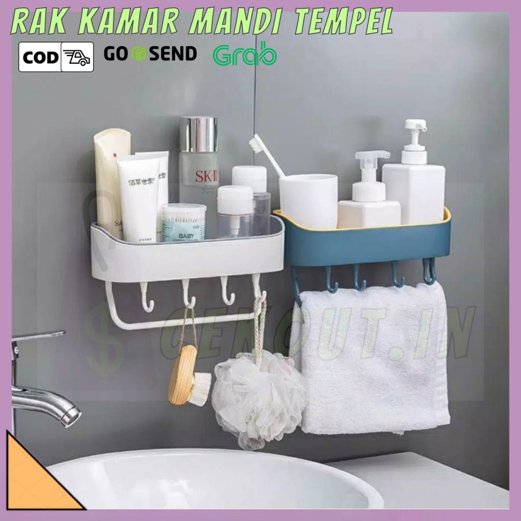 RAK KAMAR MANDI TEMPEL TOILET HANDUK SABUN SAMPO ODOL ORGANIZER/ RAK BUMBU DAPUR TEMPEL