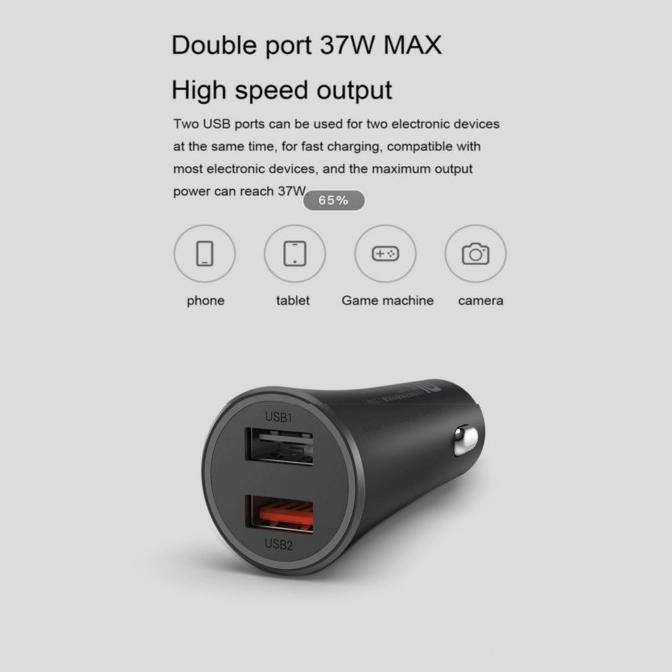 MI 37 DUAL - PORT CAR CHARGER - GARANSI RESMI