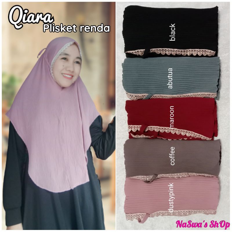 Jilbab Instan II Hijab Sport II Jilbab Renda II Qiara Renda Plisket