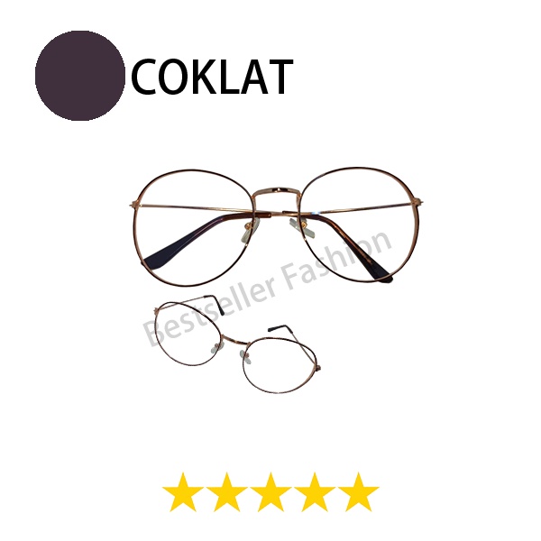 Kacamata anti radiasi blueray Pria dan Wanita bahan metal Kacamata Fashion Blueray Oval Besi Dewasa NO CASE