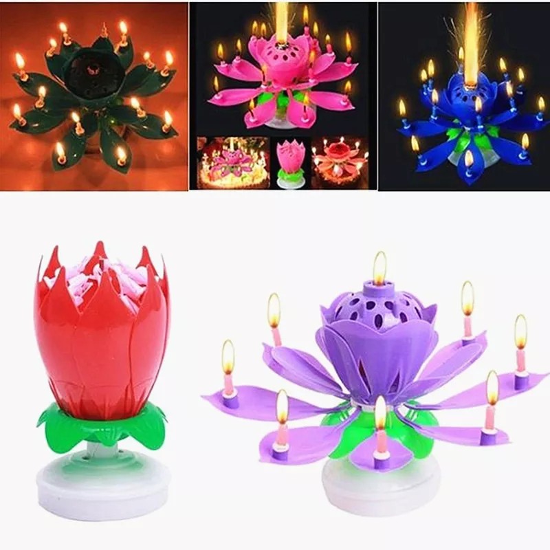 Lilin Ulang Tahun Kembang Api Lotus - Birthday Candle - Fireworks Candle