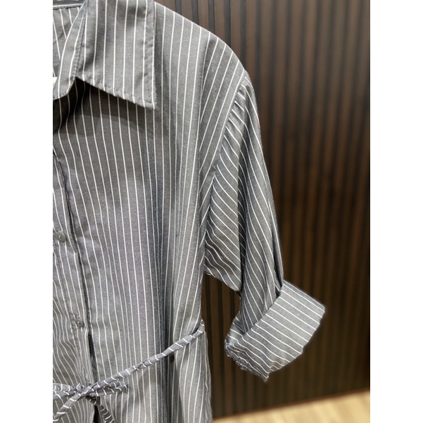 Dress kemeja salur / dress long sleeve / shirt striped/ K 0849