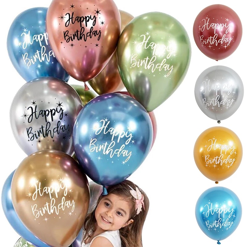 1pc Balon Latex Chrome Metalik 12 &quot;Untuk Dekorasi Pesta Ulang Tahun