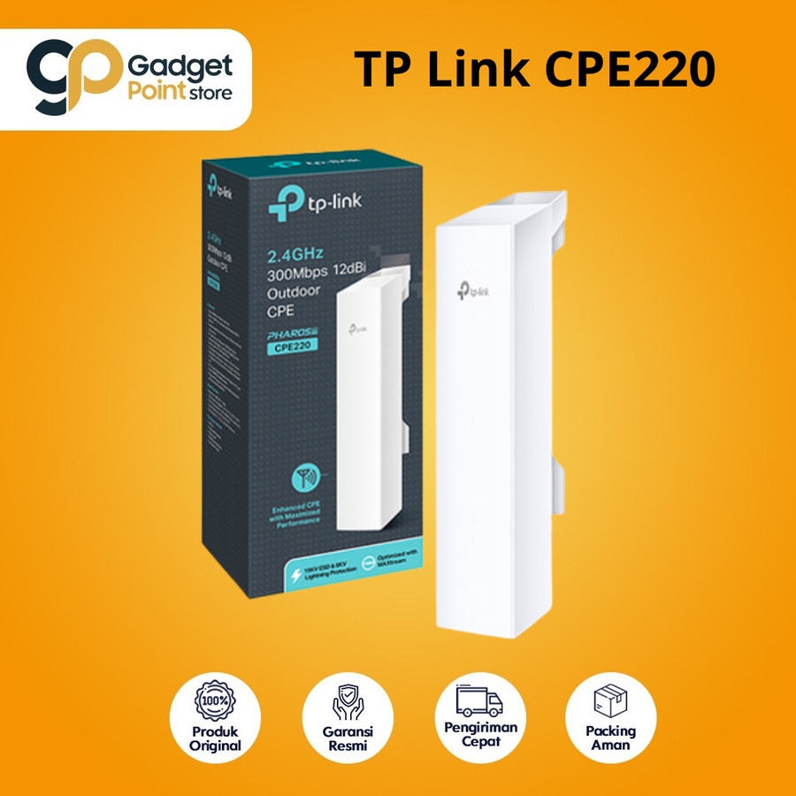 TP Link CPE220 2.4GHz 300Mbps 12dBi Outdoor CPE - Garansi 1 Tahun