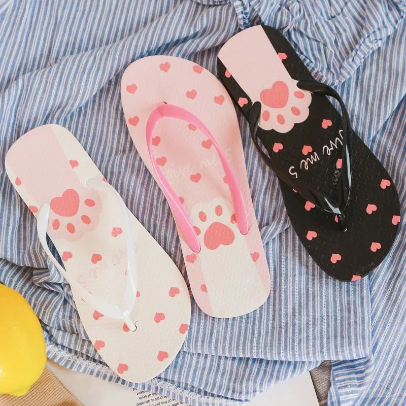 Sandal Motif kaki kucing love