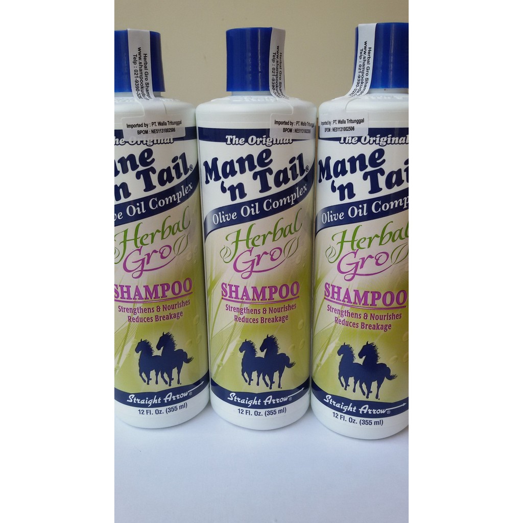 SHAMPOO / SHAMPO KUDA MANE N TAIL VARIAN HERBAL GRO 355 ML