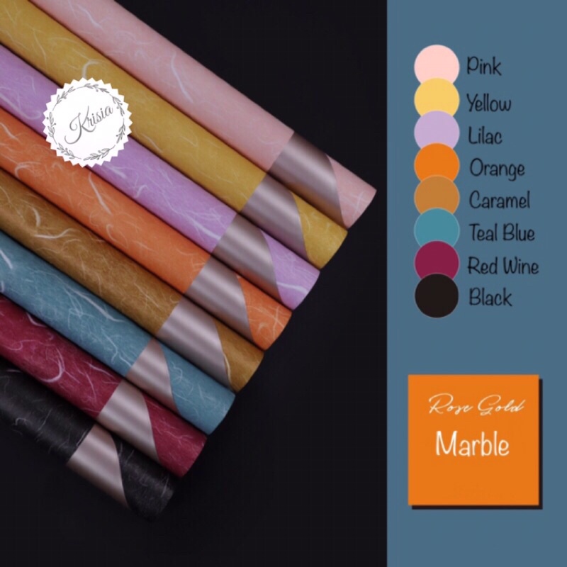 

FLOWER WRAPPING BI COLOR "MARBLE CHAMPAGNE" CELLOPHANE KERTAS BUKET PEMBUNGKUS BUNGA (ECER)
