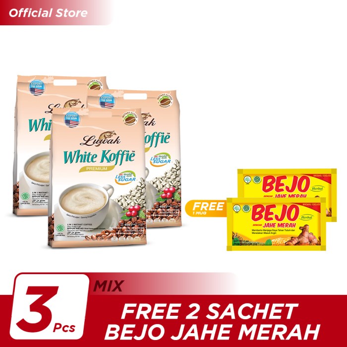 

t01thy Kopi Luwak White Koffie Less Sugar Bag 20X20Gr Triple Pack Ds20X11
