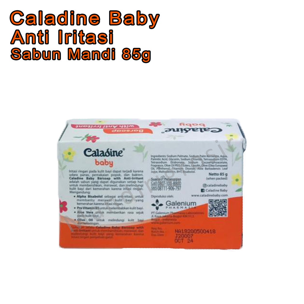 Sabun batang anti iritasi * Caladine baby * Barsoap with anti irritant * 85g