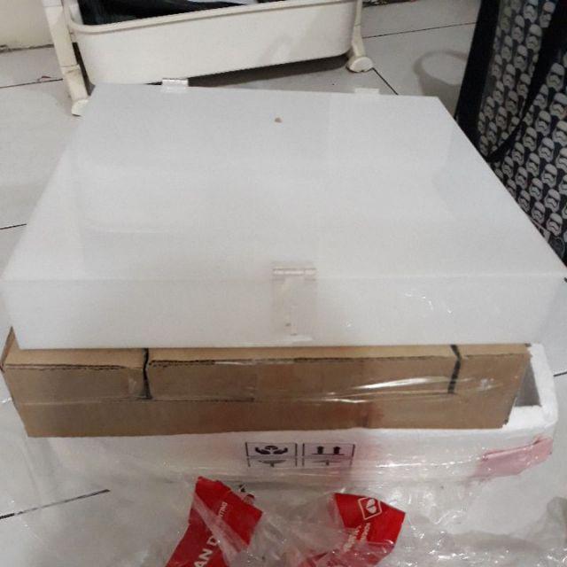 Tempat Uang+penutup Gembok Acrylic 2mm Putih Susu