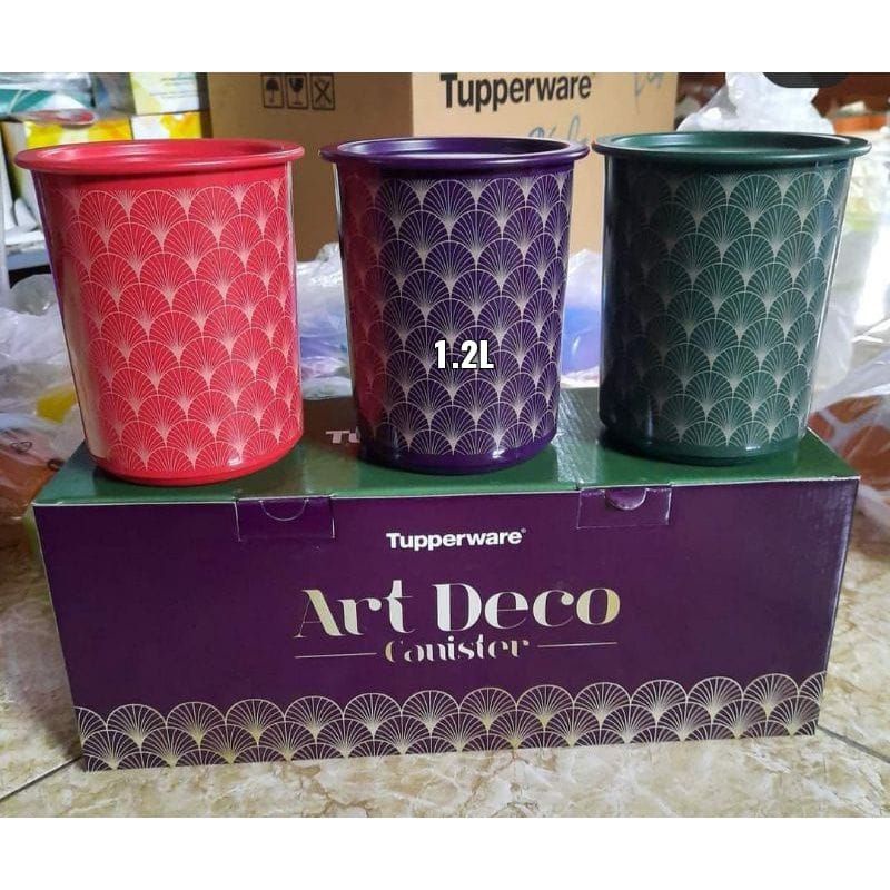 TOPLES art deco canister 3pcs with box