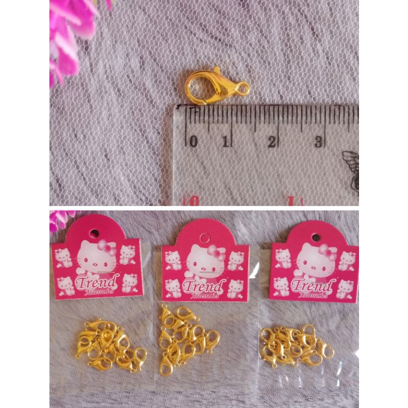 kokot udang warna GOLD ukuran 14 mm (3 lusin + bonus 2 pcs) / kait masker / kait lobster