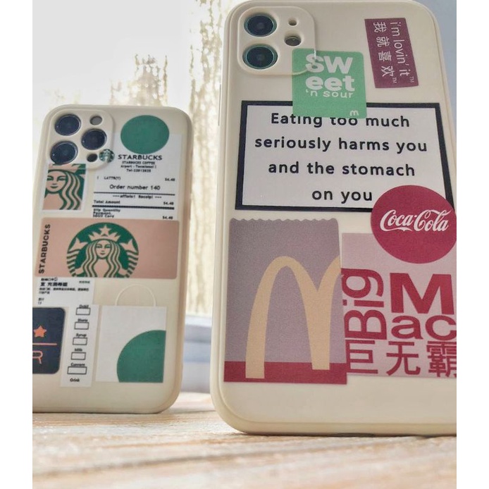 STARBUCKS & McD SILICONE Case iPhone 12 Pro Max / Case iPhone 12 / Case iPhone 11 Pro Max