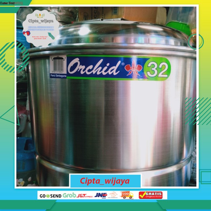 ORCHID Panci Langseng 32 CM Kukus Nasi Serbaguna Almunium Dandang Steamer Dapur Kitchenware 5 Liter
