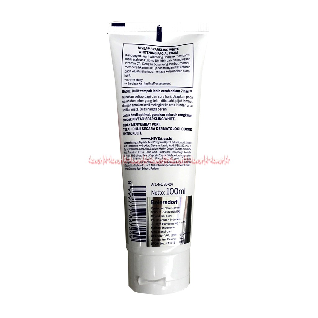 Nivea Sparkling White Facial Foam 100ml Mencerahkan Dan Membersihkan Aura Cantikmu