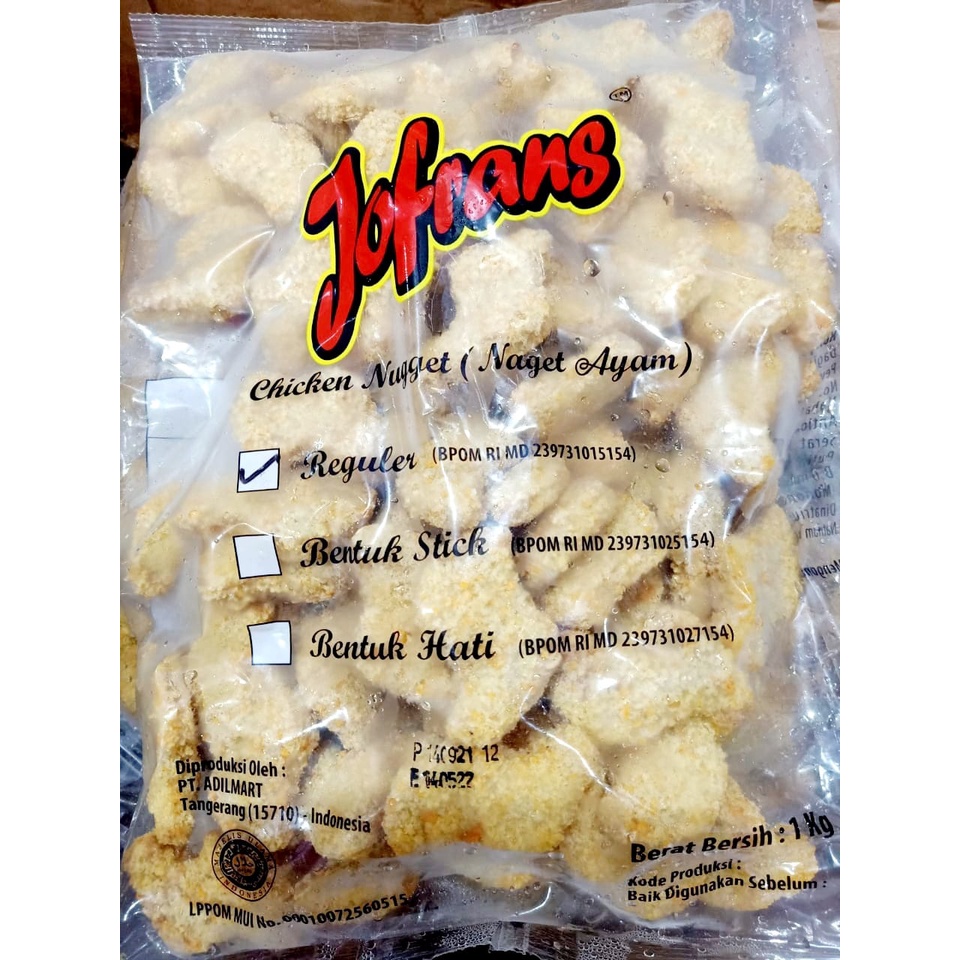 

JOFRANS NUGGET 1 KG - NUGGET AYAM ORIGINAL