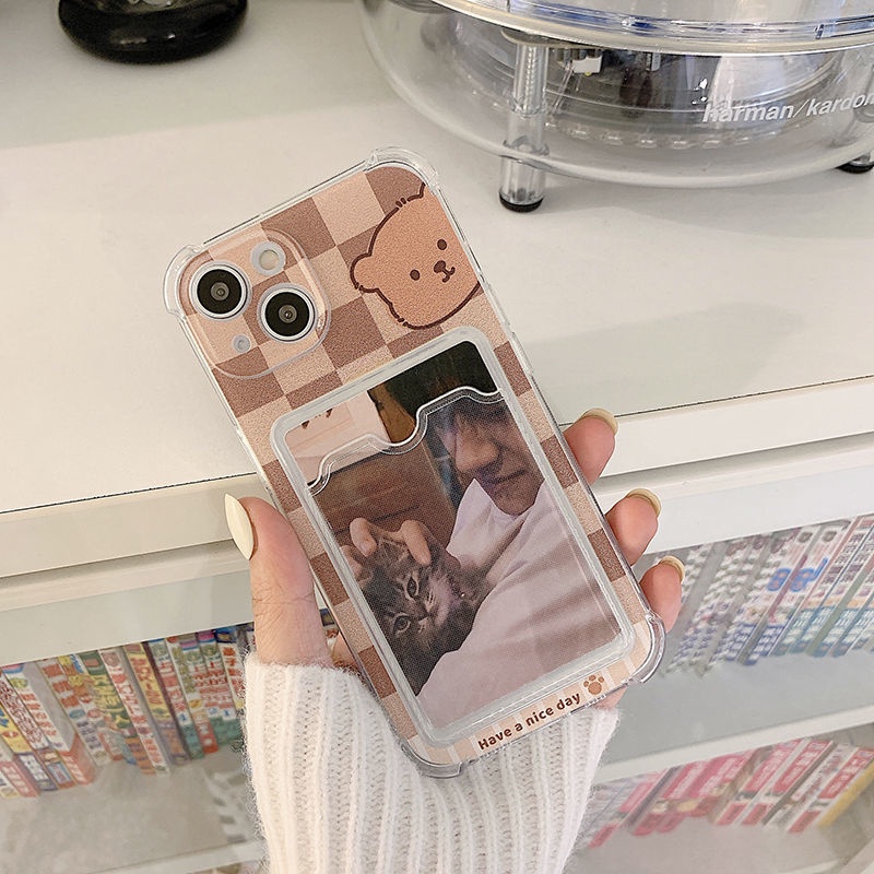 Soft Case Silikon TPU Transparan Motif Beruang Untuk IPhone 14 13 12 Mini 11 10 Pro XS Max X XR 8 7 6 6S Plus