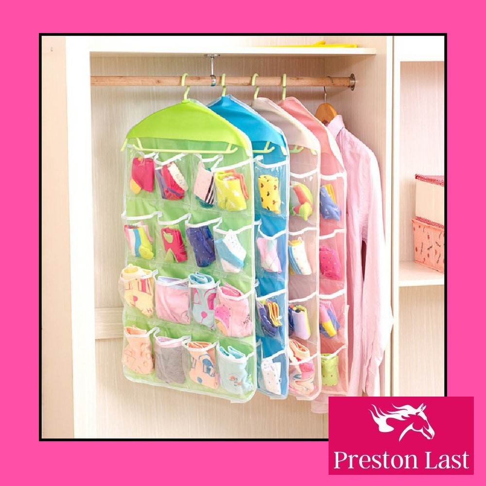 Underwear Pouch Hanging Organizer 16 Sekat Bamboo Storage Underwear Pouch Hanging Organizer 16 Sekat Bamboo Storage