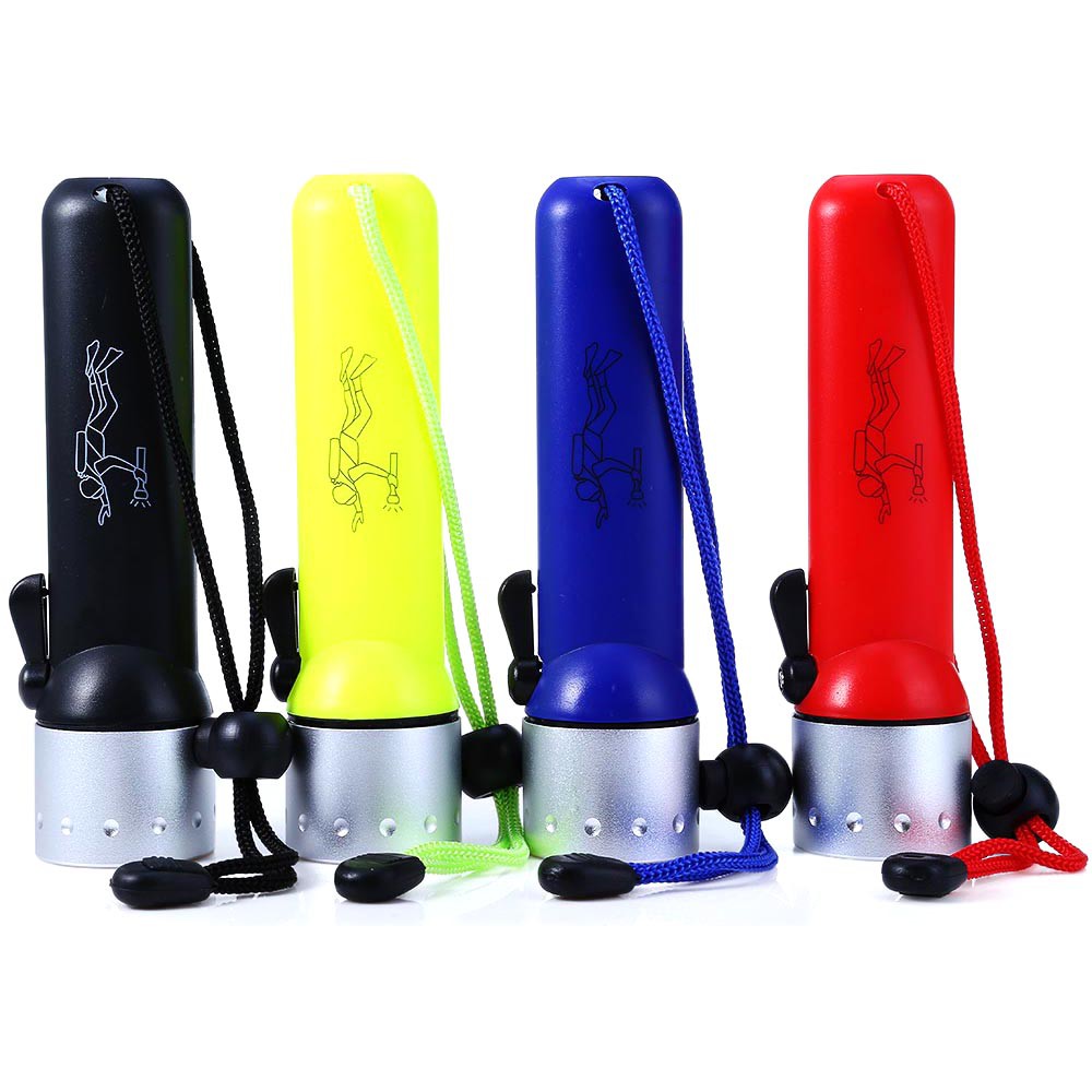 Senter LED Bawah Air untuk Menyelam Waterproof Flashlight Q3 180 Lumens - OMFL1SBK Black