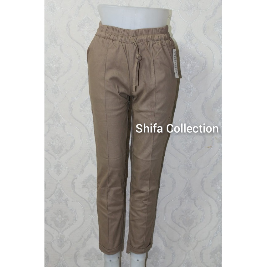 Celana Bahan Wanita / Celana Baggy / Celana Panjang Wanita / Baggy Pants Premium / Celana Baggy Pants Bahan Twill Combed Diamond Ukuran Standar Jumbo Super Jumbo