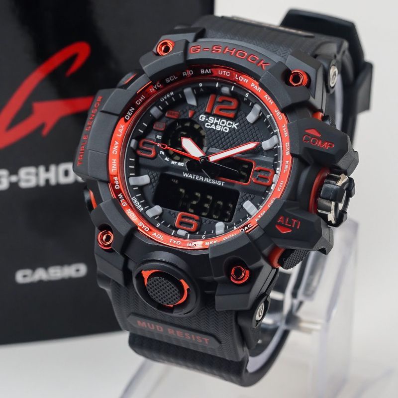 COD Jam Tangan Gshock GWG 1000 Analog Digital Tahan Air Hitam Merah