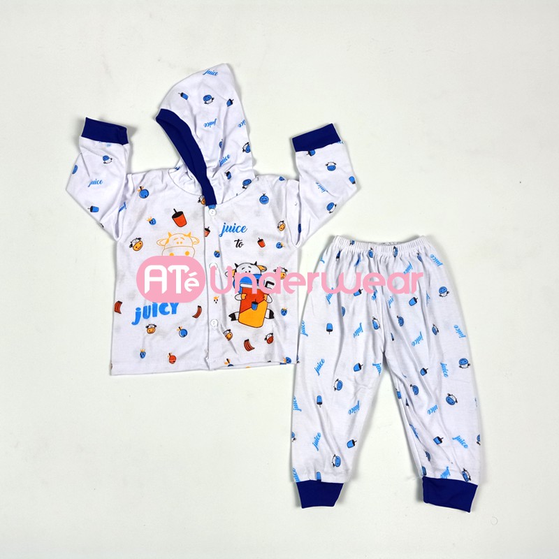 AT112-Setelan Bayi Kupluk/Setelan baju bayi/piyama bayi Home made