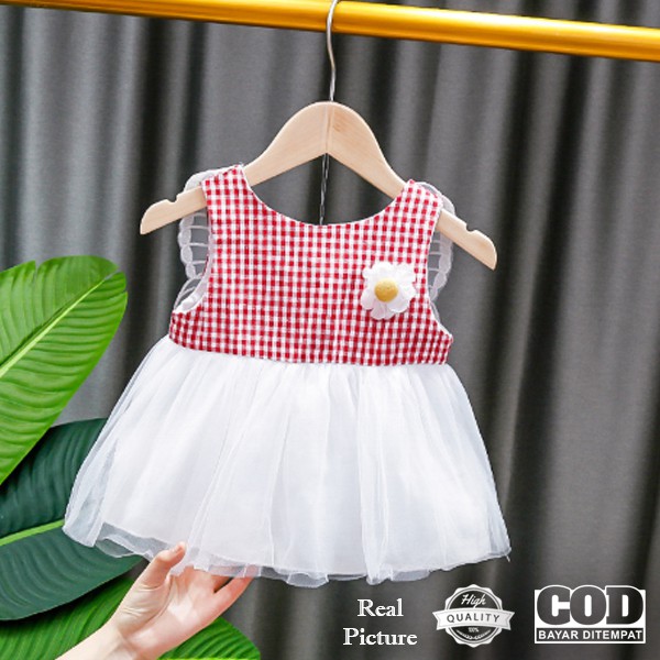 [Import] Baju Dress Kasual Anak Perempuan Butterfly Tanpa Lengan Katun Bisa COD Usia 1 2 3 tahun