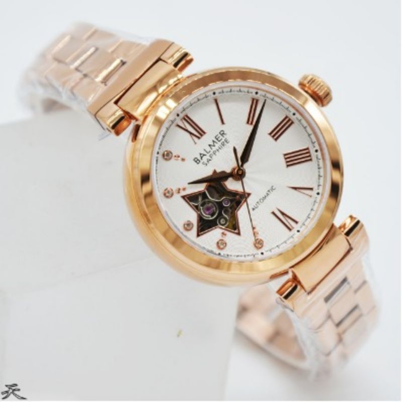 Jam Tangan Wanita Balmer B7996 Automatic Rantai Original Murah