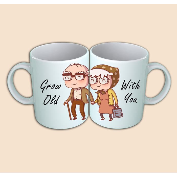 Mug Couple - Grow Old With You-hadiah pasangan / istri /suami By Crion