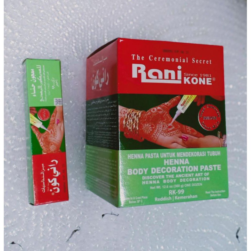 RANI KONE BIG BESAR  SINCE 1981 HENA BODY DECORATION rani 30gr