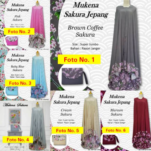 MUKENA BALI MOTIF SAKURA SUPER JUMBO