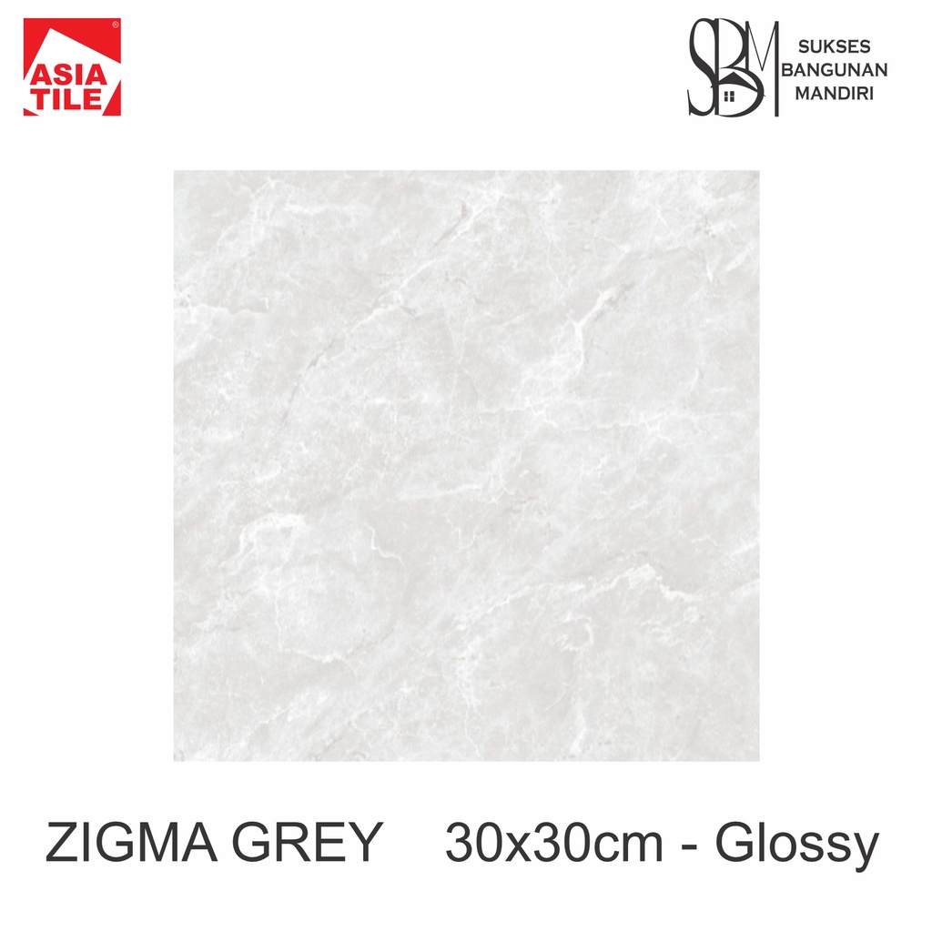Asia Tile - ZIGMA GREY - 30x30cm - Glosy Khusus Pengiriman D.I.Yogyakarta